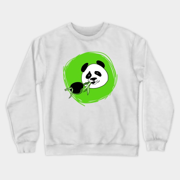 Cute panda portrait Crewneck Sweatshirt by kdegtiareva